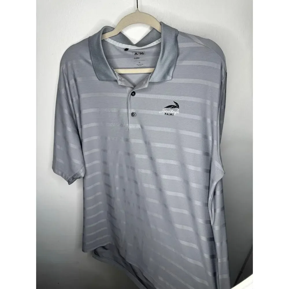 Adidas Golf Performance “Heritage Palms” Grey Polo Shirt – Size XL